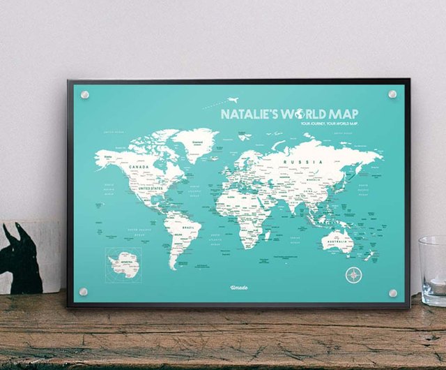 World Map Poster Ikea World Map-Exclusively Customized Ikea Magnetic Series Poster-Lake Green  (Customized Gift) - Shop Umade Posters - Pinkoi