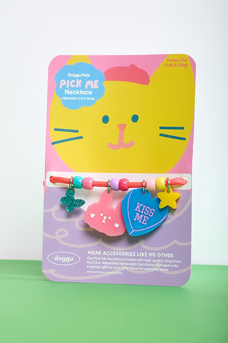 DOGGU PETS สร้อยคอสัตว์เลี้ยง SET Pick me kiss me - ปลอกคอ - วัสดุอื่นๆ หลากหลายสี