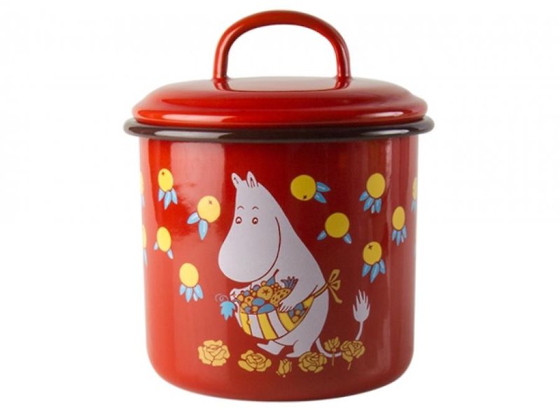 Moomin Finnish Lulu Rice Storage Tank Candy Can 1.3l/Christmas Gift Exchange Gift - แก้วมัค/แก้วกาแฟ - วัตถุเคลือบ สีแดง