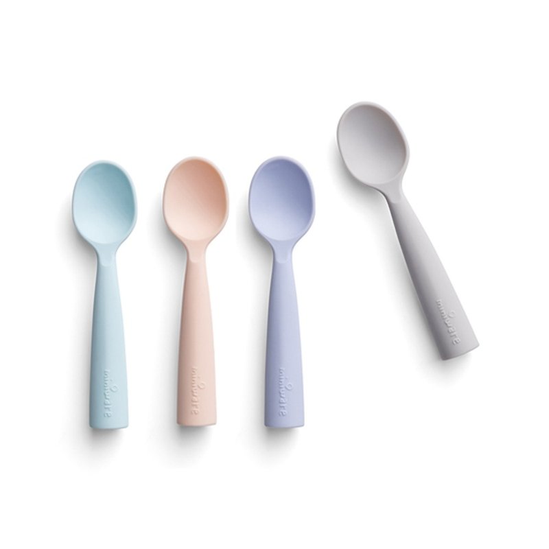 Miniware natural baby children learn tableware silicone solid tooth spoon four into the group (four colors each one) - Children's Tablewear - Silicone 
