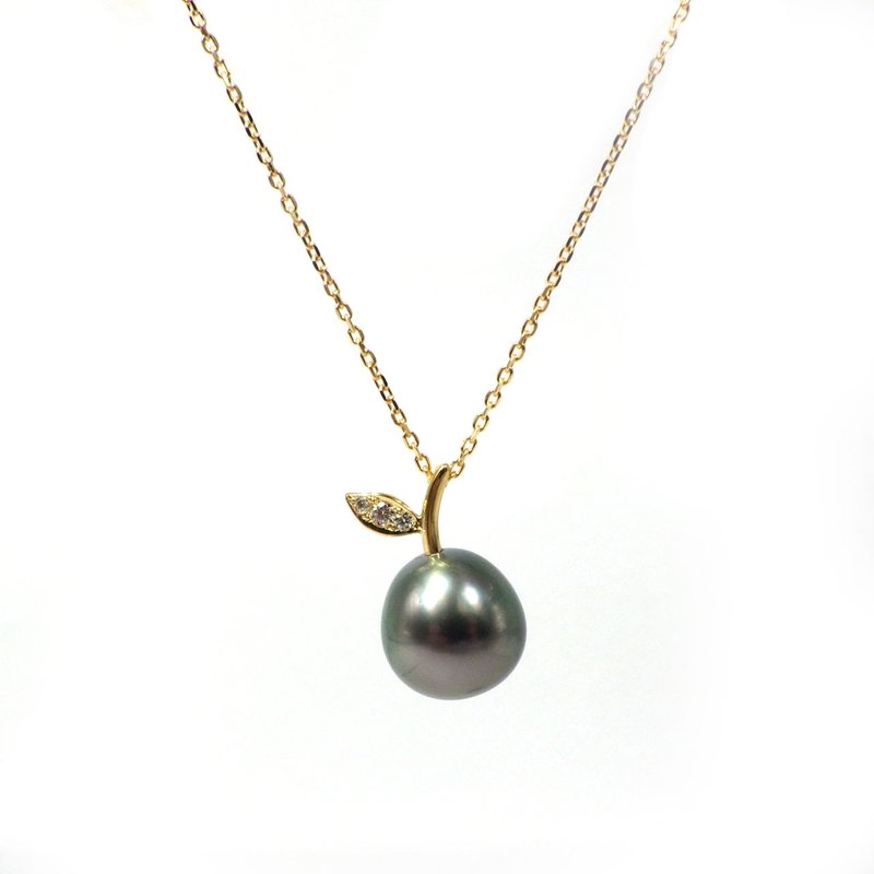 Fruit pendant South sea pearl Tahitian pearl Diamond18K yellow gold - สร้อยคอ - ไข่มุก 