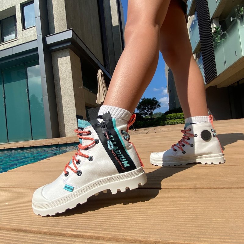 【兒童時尚】PALLADIUM PAMPA 潮流標語拉鏈高筒休閒童鞋58362008 - 女休閒鞋/帆布鞋 - 其他材質 多色