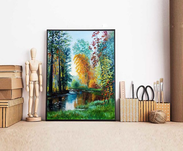 楽天市場】絵画 米澤榮吉 油絵・油彩画 『白樺風景』 公園 林