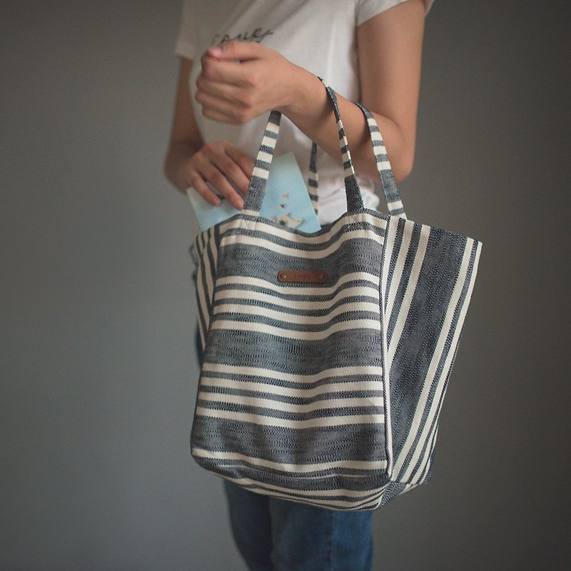 Cotton & Hemp Messenger Bags & Sling Bags - Striped Bag (Medium)