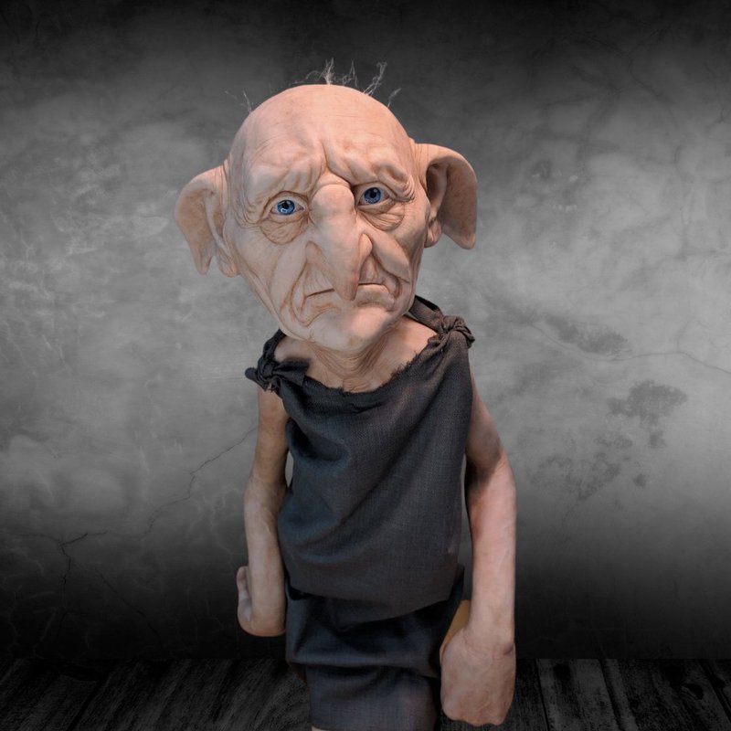 Kreacher, Harry Potter House elf doll - 公仔模型 - 其他金屬 灰色