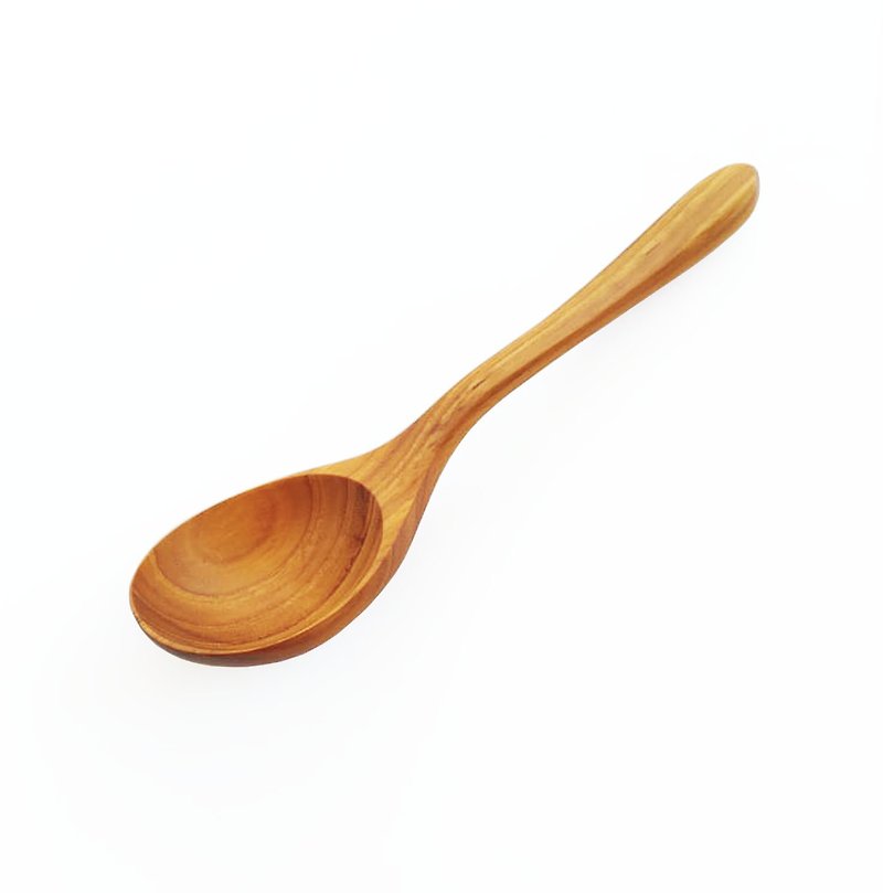 Wood Cutlery & Flatware Brown - Teak Wooden Round Corn Cream Soup Spoon Cereal Desert Best set of 2