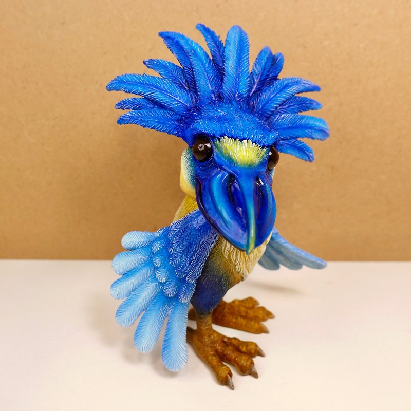 [Ship-billed Heron] (changeable hairstyle) movable joint doll - Stuffed Dolls & Figurines - Resin Blue