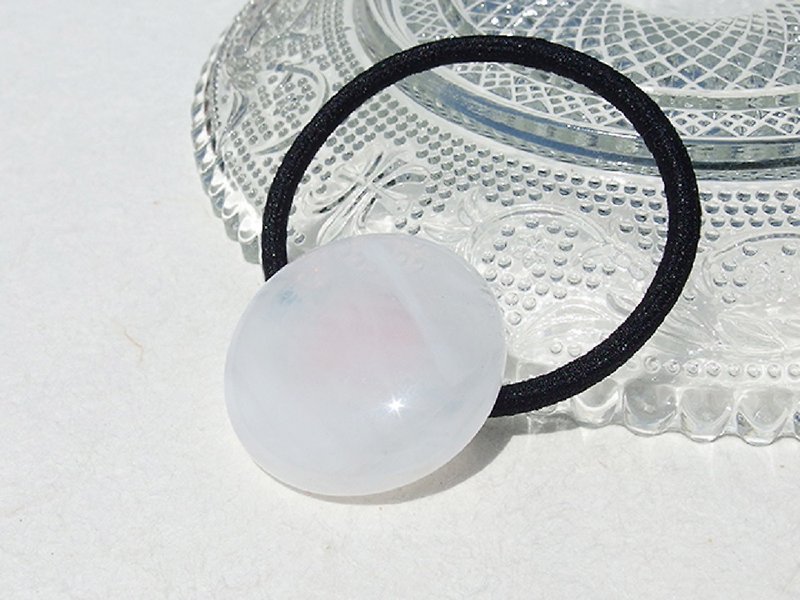 Glass Hair Accessories White - Cloud glass (spider) hair tie [Can be changed to pony hook] [Made to order]