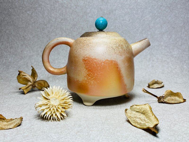 柴燒 x  三足茶壺 - 茶具/茶杯 - 陶 