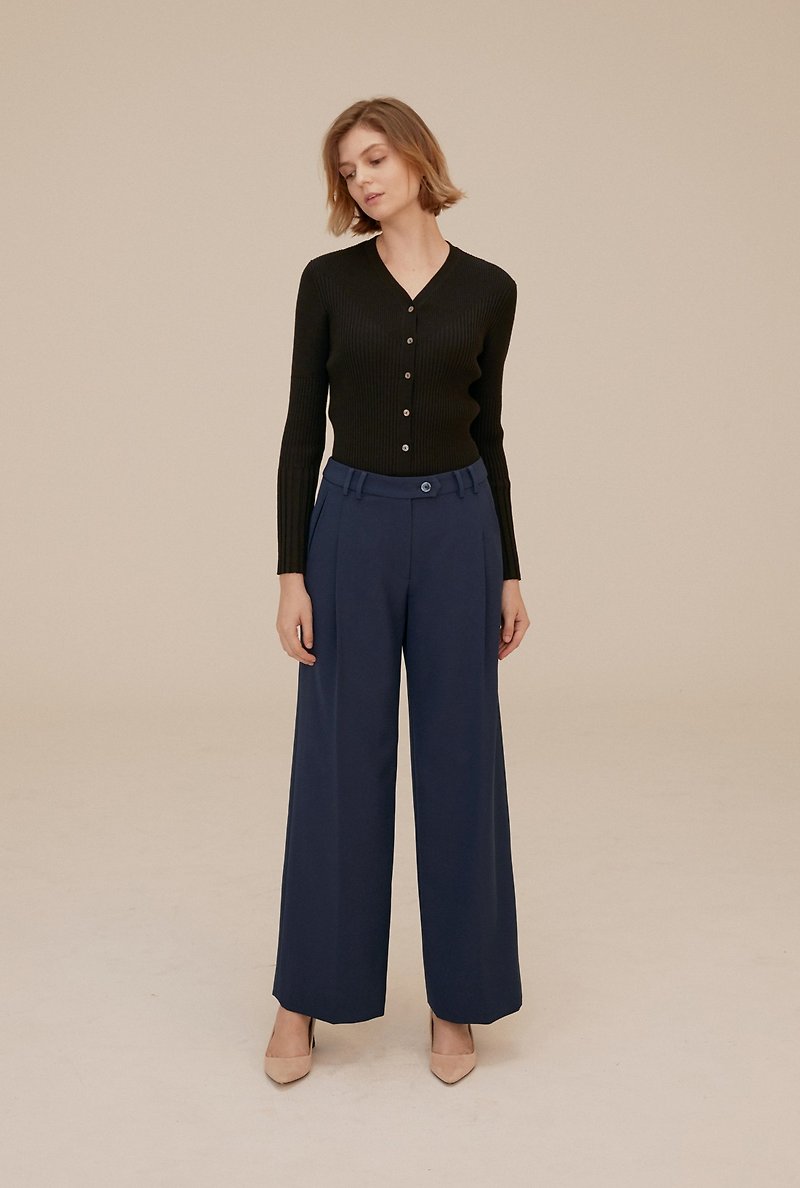 Polyester Women's Casual & Functional Jackets Blue - Straight-leg suit trousers