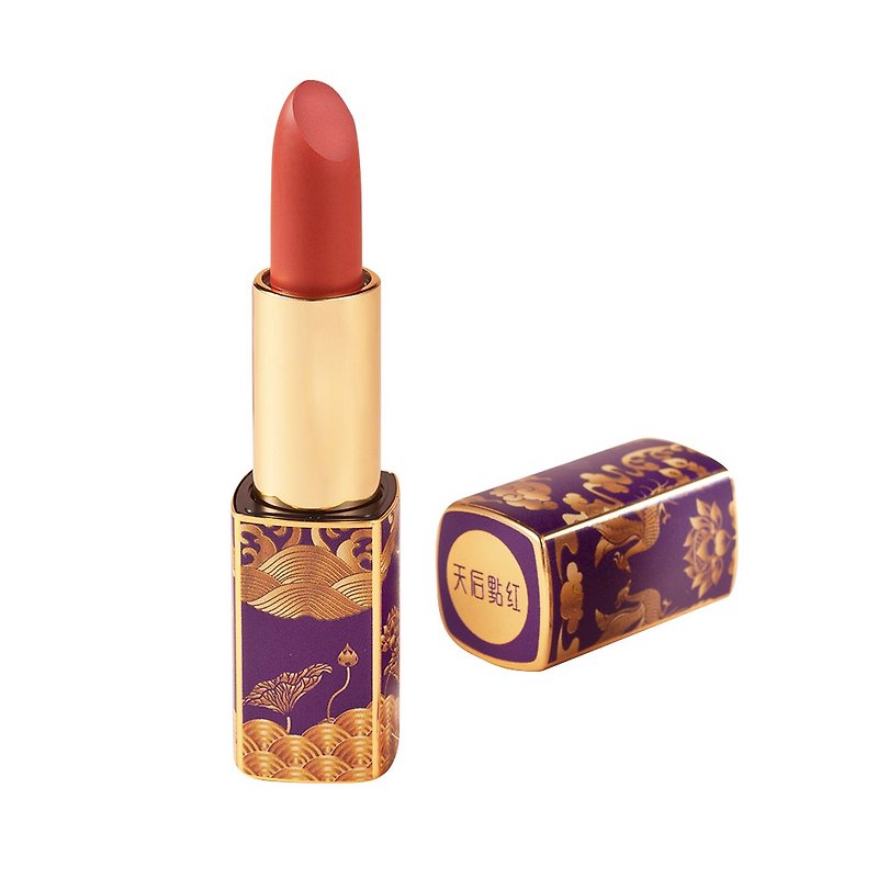 Other Materials Lip & Cheek Makeup - Tin Hau Dian Hong x Dajia Zhenlan Palace Joint Name (Fortune Lipstick Ruyi Orange Red Lipstick #168)