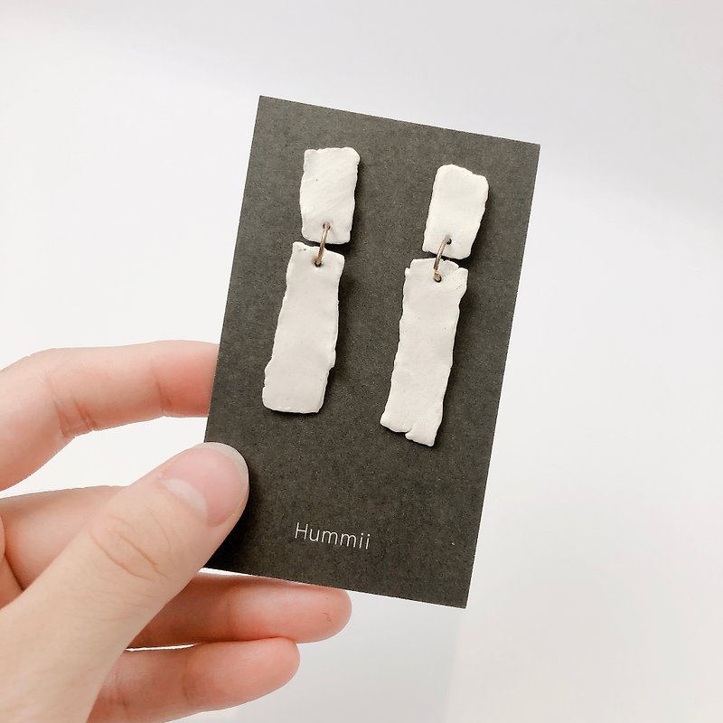 【Hummii】HT-4 Shredded Series - Earrings & Clip-ons - Porcelain Black