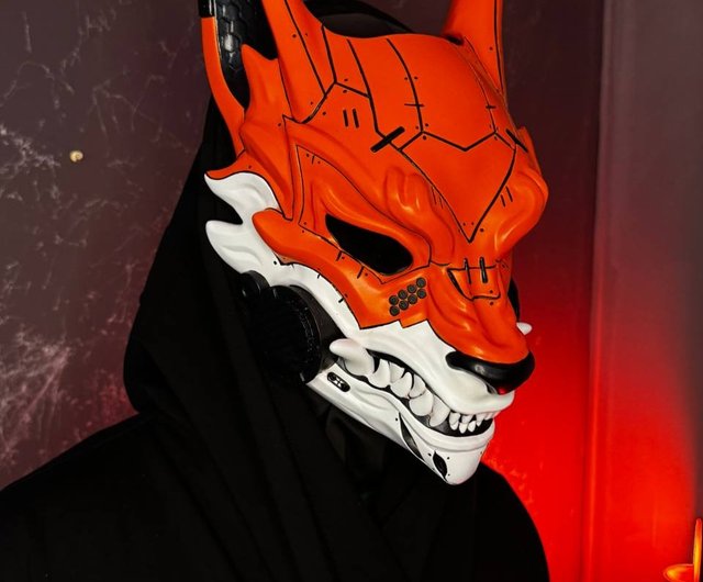 ハンドメイド 狼 マスク サイバー デザイン