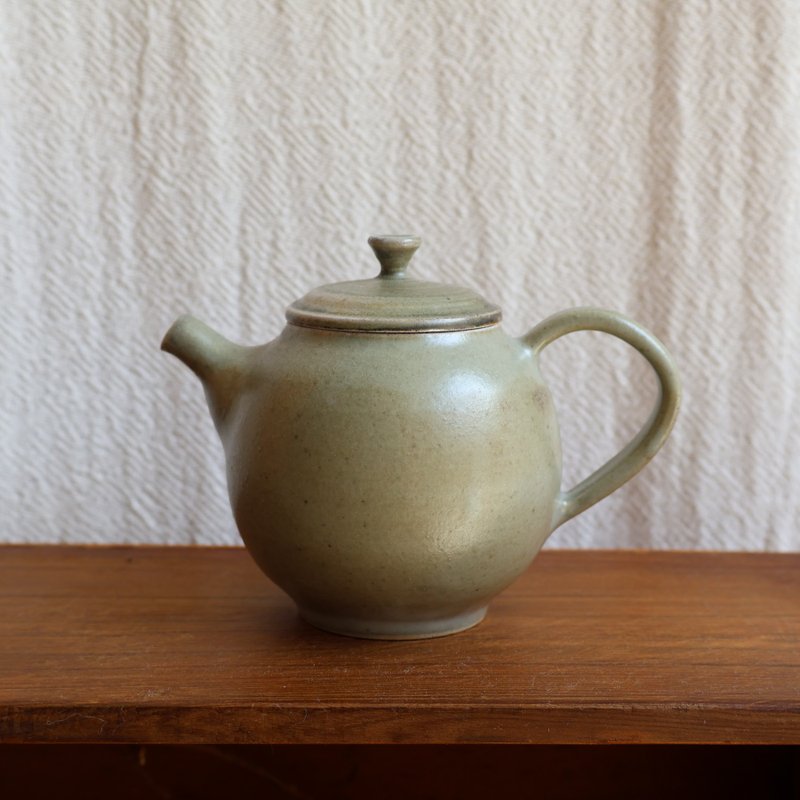 碧玉 柴燒陶手工茶壺 - 茶壺/茶杯/茶具 - 陶 綠色