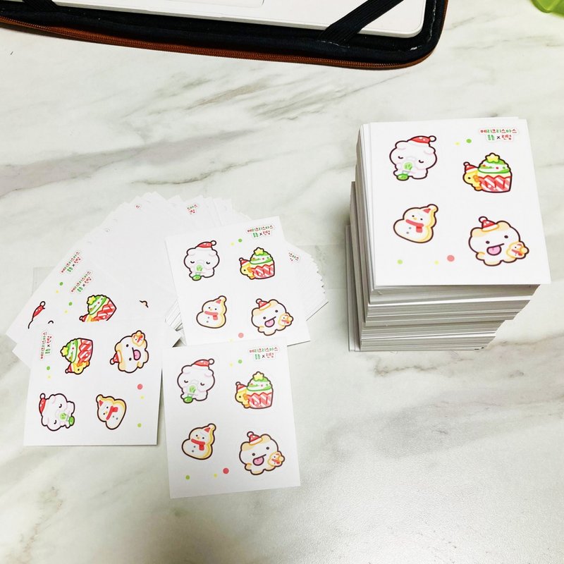 Merry Christmas Sweeties peel-off sticker - Korean Cute Diary (lintam) - สติกเกอร์ - กระดาษ หลากหลายสี