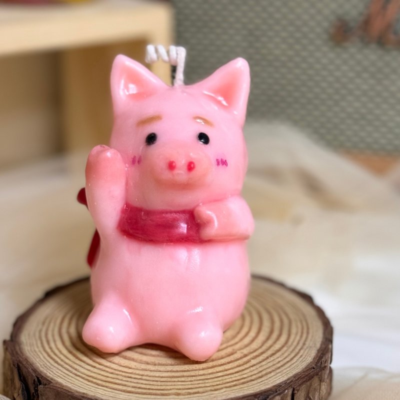 Begleitan Exclusive - Handmade candles - Piggy Pui Pui - Candles & Candle Holders - Wax Pink