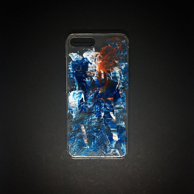 アクリル手描きの抽象芸術の電話ケース| iPhone 7/8 + |ブルーエラー