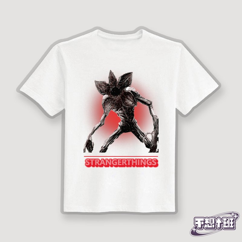 Demogorgon Stranger Things cultural and creative clothes T-shirt white T children's clothing pure cotton moisture-wicking and cool - Men's T-Shirts & Tops - Cotton & Hemp Multicolor