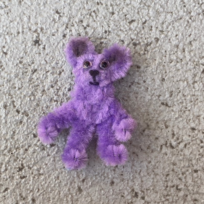 彩色小熊 5cm bear紫色-毛根扭扭棒手作 - 擺飾/家飾品 - 其他材質 紫色