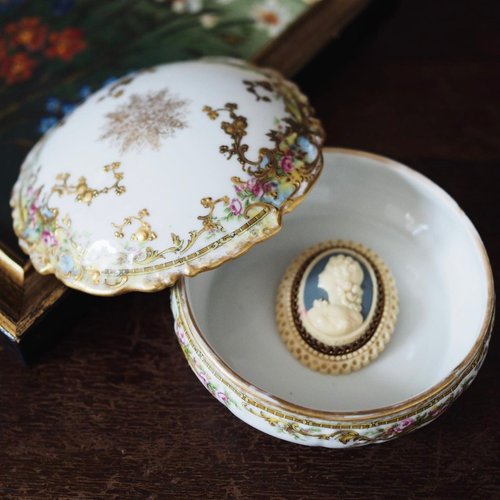 リモージュボックス 磁器 真鍮 ブレックファースト キッチンワゴン フランス リモージュボックス 磁器 真鍮 ブレックファースト キッチンワゴン