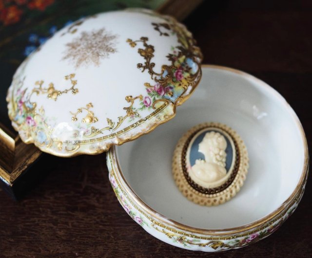 フランス リモージュ ヴィンテージ 磁器製ジュエリーボックス