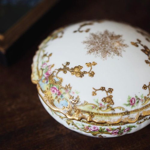 リモージュボックス 磁器 真鍮 ブレックファースト キッチンワゴン フランス リモージュボックス 磁器 真鍮 ブレックファースト キッチンワゴン