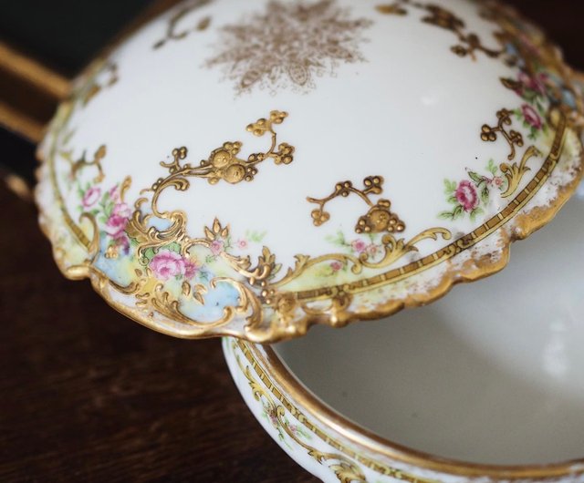 フランス リモージュ ヴィンテージ 磁器製ジュエリーボックス