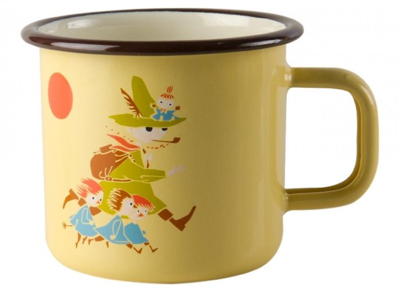 Finnish Moomin Moomin enamel mug 3.7 dl / Christmas gift / gift exchange (summer 2016 new retro yellow Piper) - Mugs - Enamel Yellow
