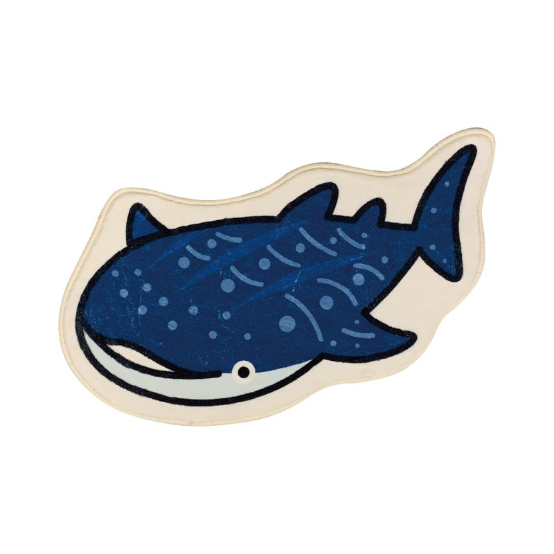 WHALE SHARK Whale Shark imitation wool non-slip carpet bathroom | bedroom | living room | wall hanging - พรมปูพื้น - วัสดุอื่นๆ ขาว