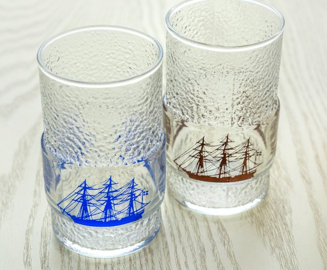 日本製、昭和レトロHOYA帆船柄ガラス、新製品入荷、台湾送料無料