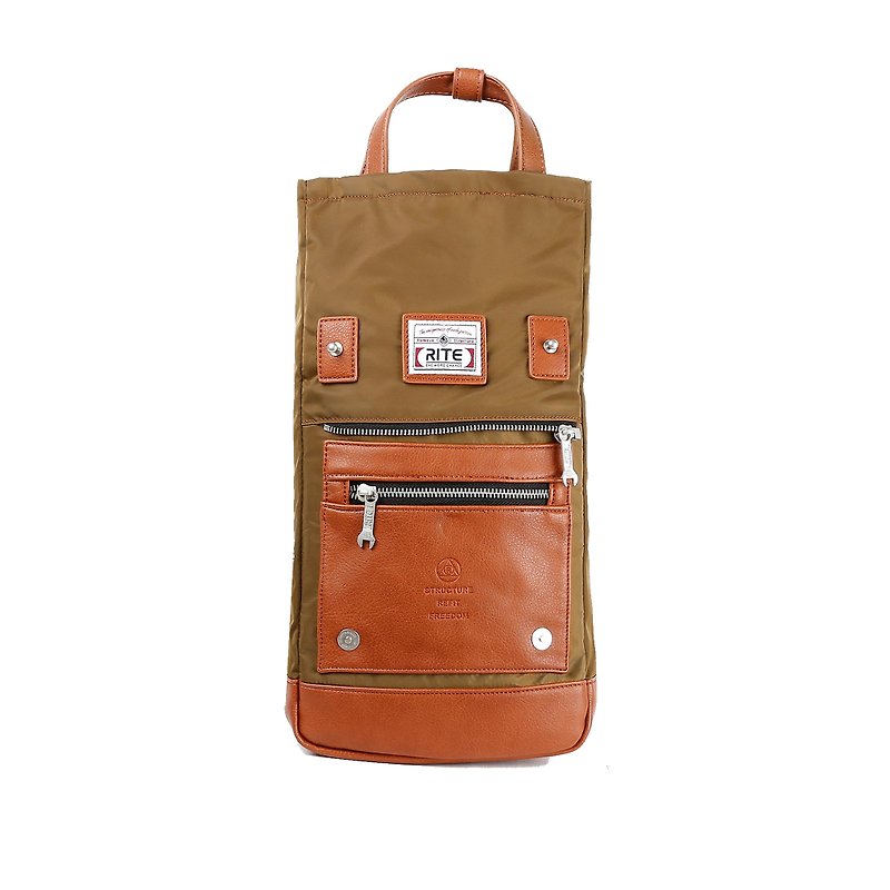 2016 Evolution version RITE twin package ║ flight bag x vintage bag (M) - Nylon Brown ║ - กระเป๋าแมสเซนเจอร์ - เส้นใยสังเคราะห์ สีนำ้ตาล