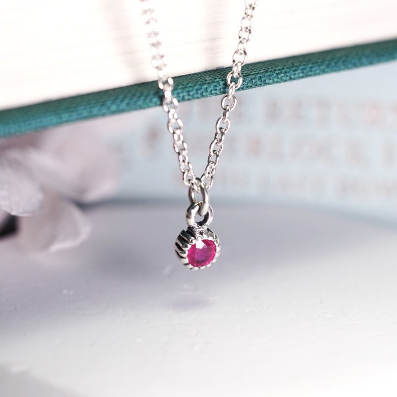 Aries constellation guardian Stone single diamond design 925 sterling silver necklace girls birthday gift natural stone - สร้อยคอ - เงินแท้ หลากหลายสี