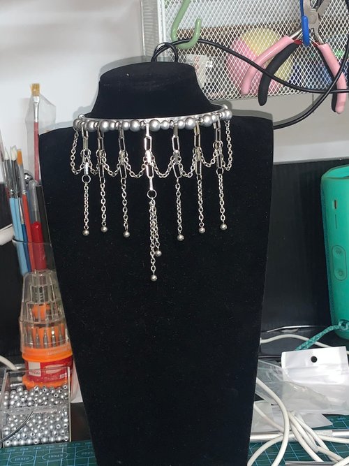 予約販売 シルバー メタル タッセル ネックレス ネックチェーン