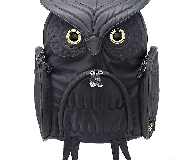 Morn Creations Genuine Classic Owl Backpack - Black (M) - Shop