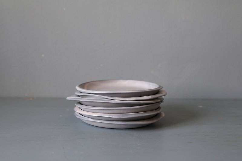 陶器 皿・プレート グレー - 14.5cmの小さな平板-タイダルシリーズ