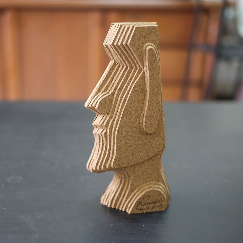 Moai megalithic statue, custom gift home office and commercial venue decoration healing small things - Items for Display - Wood Brown