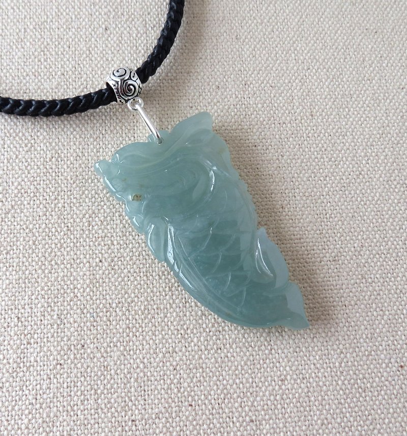 [Exclusive monopoly] ice dragon fish emerald silk wax line necklace*A02*[eight shares] - Long Necklaces - Gemstone Green