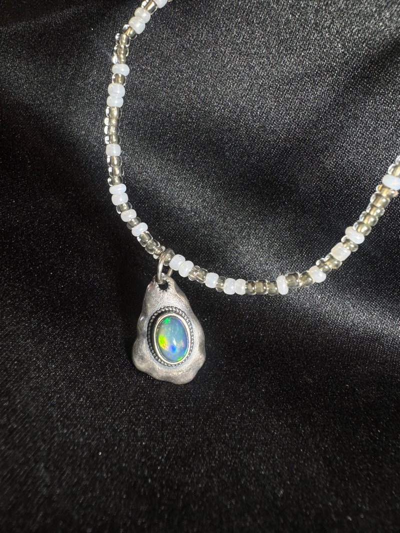 Unfettered. S925 Silver Water Opal Black Opal Necklace. Nuwn jewelry - Necklaces - Gemstone Multicolor