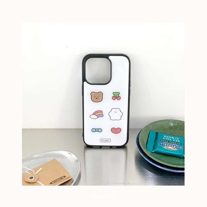 (Bumper Epoxy) White Cherry phonecase - 手機殼/手機套 - 塑膠 白色