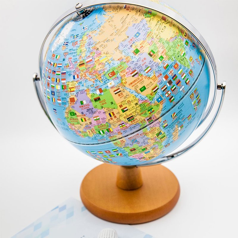 SkyGlobe 10吋國旗版木質底座/會說話地球儀(中英文對照) - 擺飾/家飾品 - 塑膠 藍色