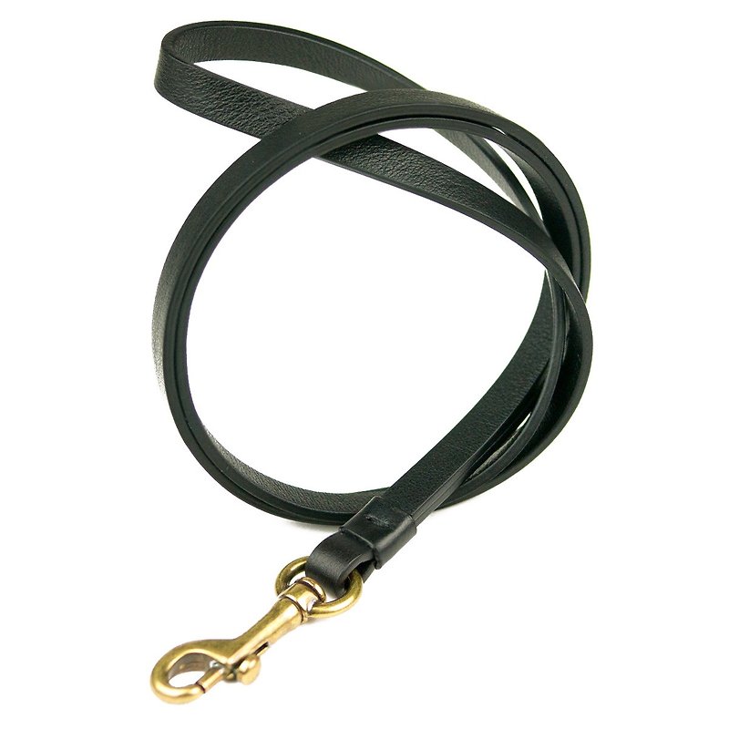 Alto 頸掛皮繩 Leather Neck Strap - 渡鴉黑 - 證件套/識別證套 - 真皮 黑色