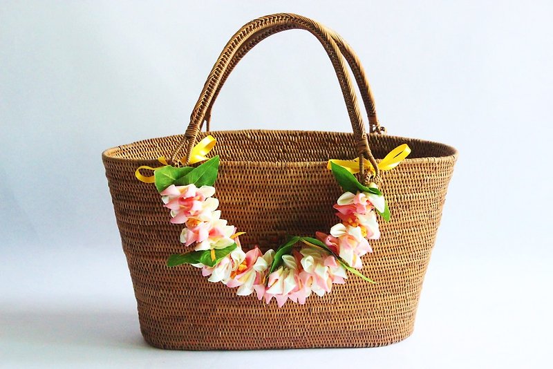 Bag Charm,P crocus,ribbon lei,bag accessories,corsage,ribbon accessories, - Charms - Cotton & Hemp Pink