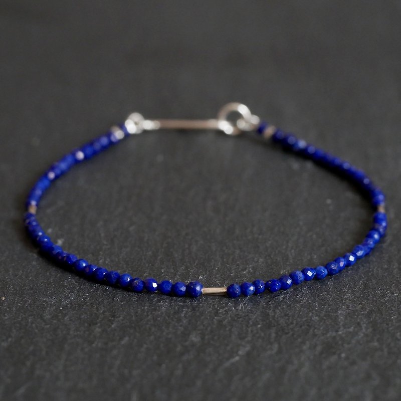 Lapis lazuli & Karen silver bracelet - Bracelets - Gemstone Blue