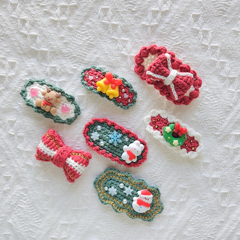 【Christmas Series】 Christmas Hair Clips - Hair Accessories - Other Materials Red