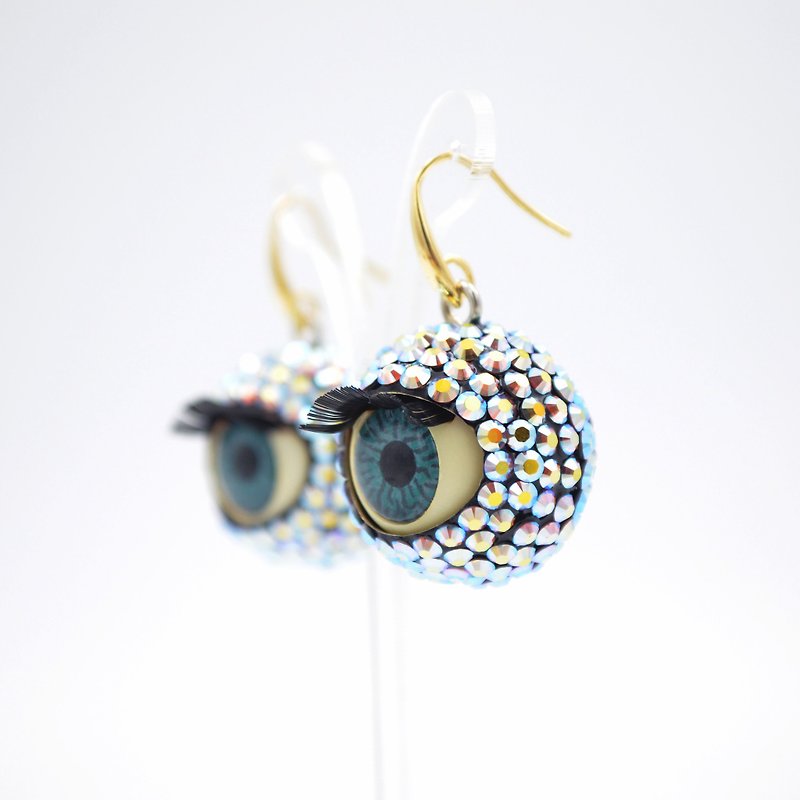 20mm Swarovski crystal eye earrings - ต่างหู - โลหะ หลากหลายสี