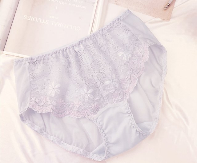 Clany Sexy Lace Translucent Mid Waist M-XL Panties Sweet Love Purple  5987-91 - Shop missclany Women's Underwear - Pinkoi