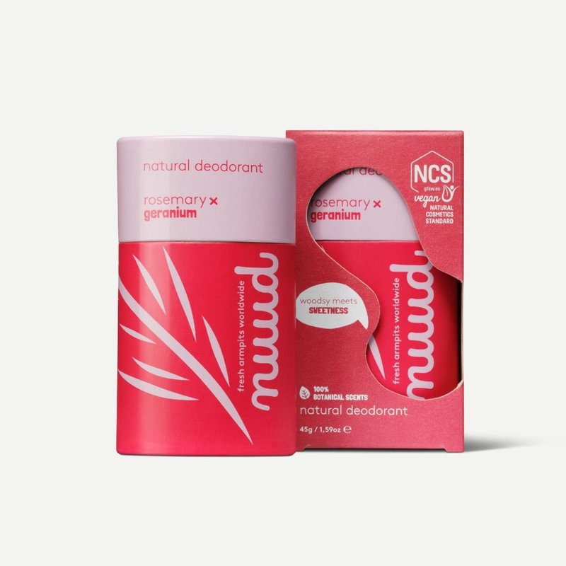 Nuud Care 紙管裝天然高效香體膏 – 迷迭香✕天竺葵味 - 香水/香膏 - 環保材質 紅色