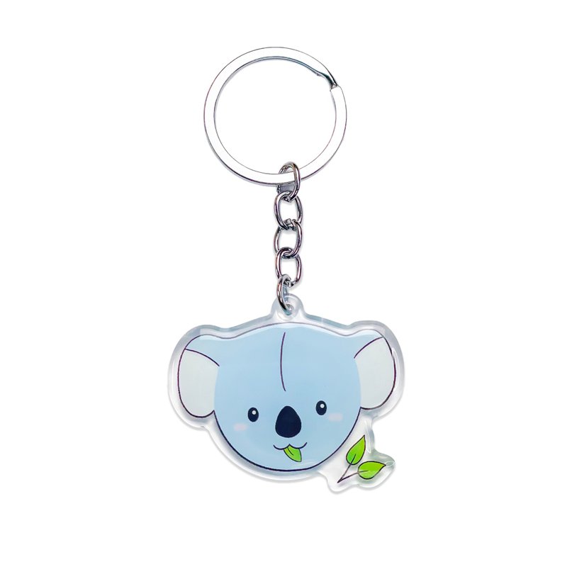 Koala Acrylic Keychain, Double Sided Epoxy Charm, Kawaii Cute Koala Lover Gift - 鑰匙圈/鑰匙包 - 壓克力 