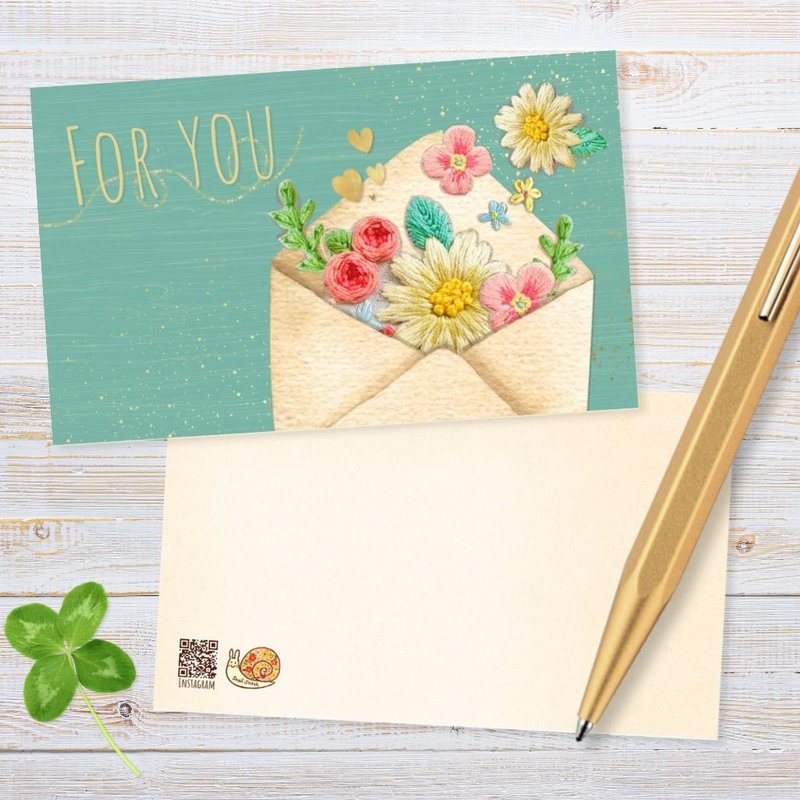 刺繡照片小卡 名片大小  For You 15入 - 卡片/明信片 - 紙 多色