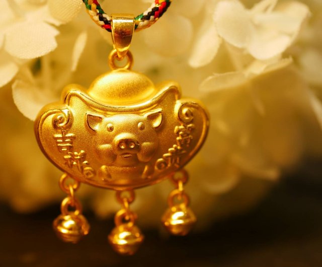 24k gold pig deals pendant